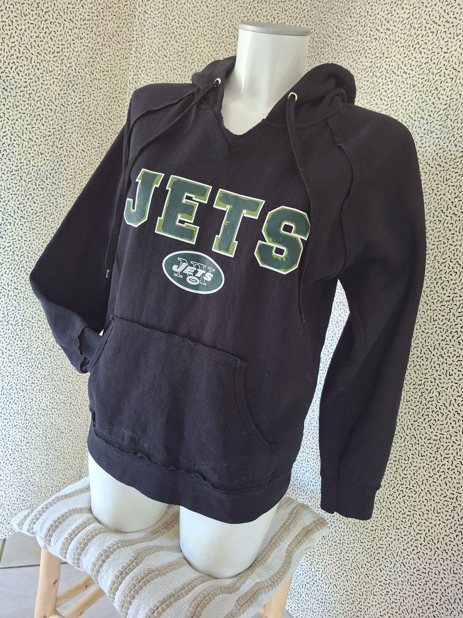 Sweat à capuche NFL New York Jets noir femme vintage style – Taille estimée M